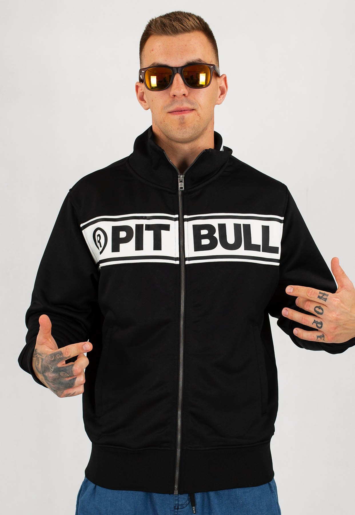 Bluza Pit Bull Chest Logo Czarno Bia A Membrana Pl