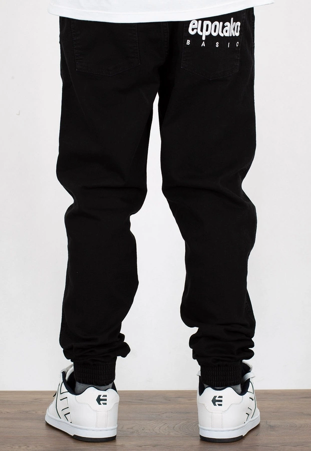 Spodnie El Polako Joggery Slim Z Gumą Strecz Little Classic czarne
