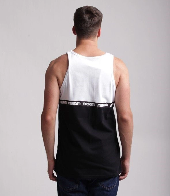 Mass Line Tank Top Biały/Czarny