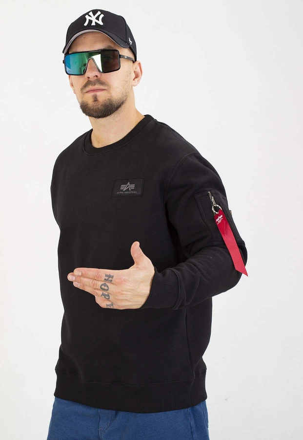 Bluza Alpha Industries Bez Kaptura Back Print 128305 czarna