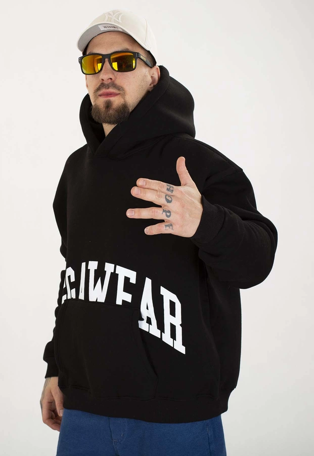 Bluza Jigga Wear Z Kapturem Baggy College czarna