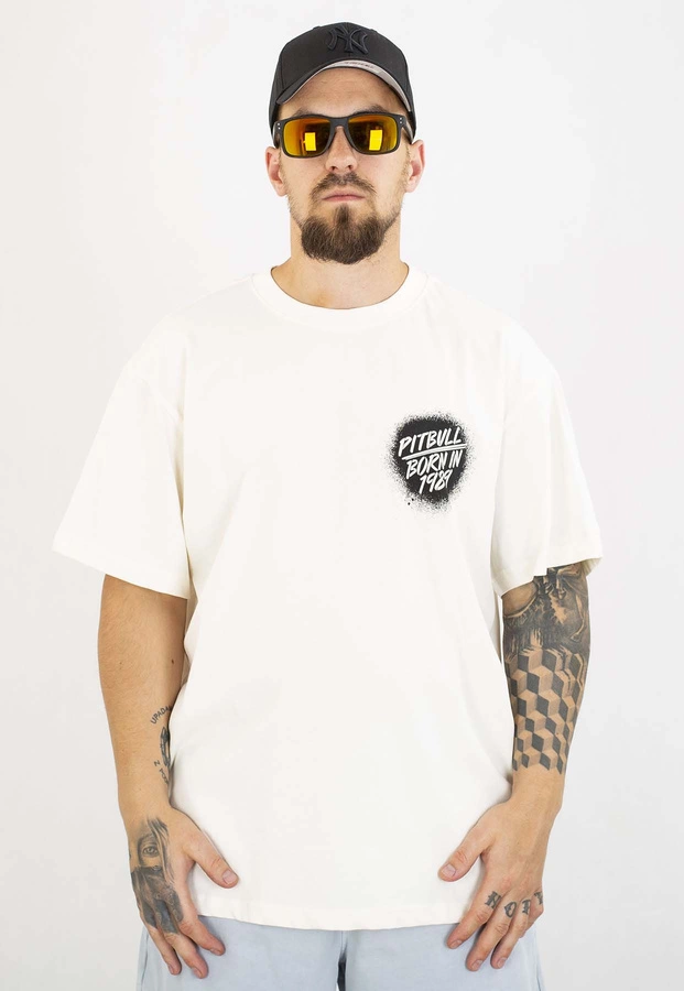T-shirt Pit Bull Loose Fit Graffiti 210 off white