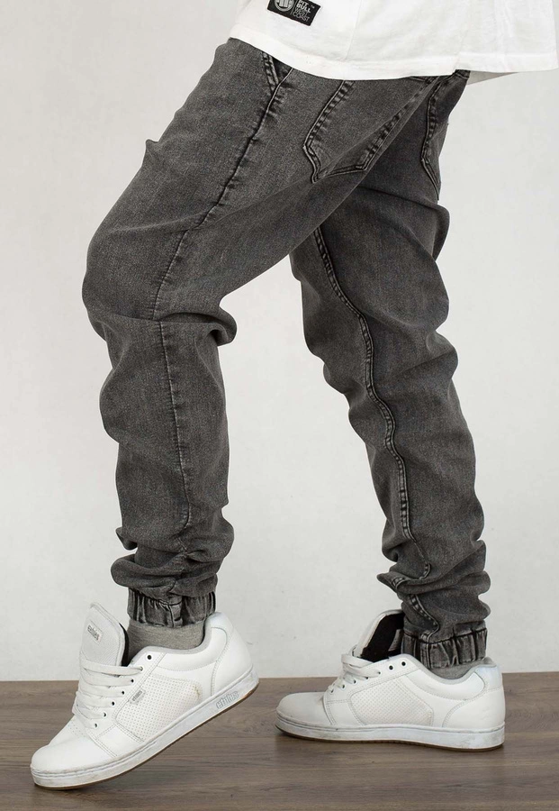 Spodnie Jigga Wear Crown Jogger Jeans czarne sprane