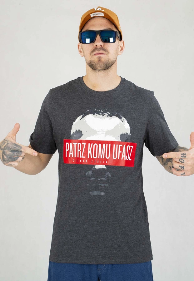 T-shirt Ciemna Strefa Patrz Komu Ufasz grafitowy