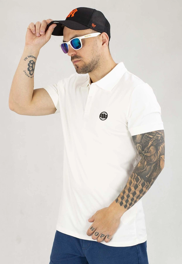 T-shirt Polo Pit Bull Jersey Slim Fit Small Logo biały