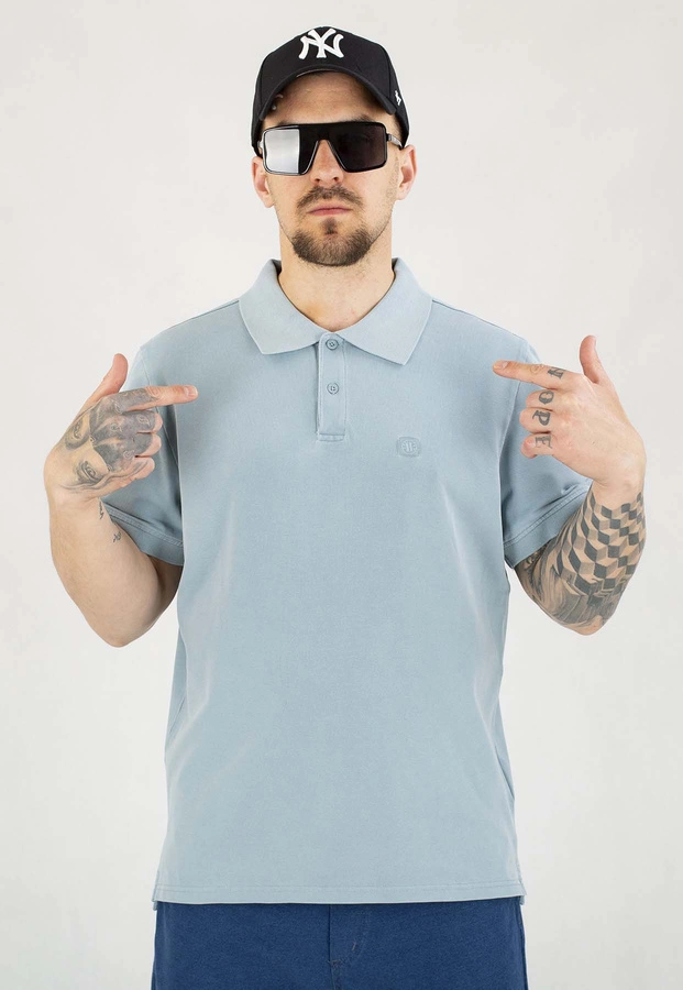 T-shirt Polo Pit Bull Washed Pique Small Logo blue