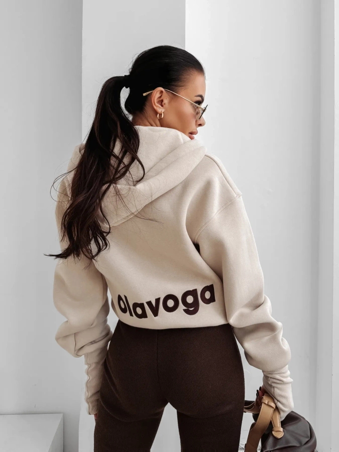 Bluza Olavoga Z Kapturem ZIP Autumn Tale beżowa