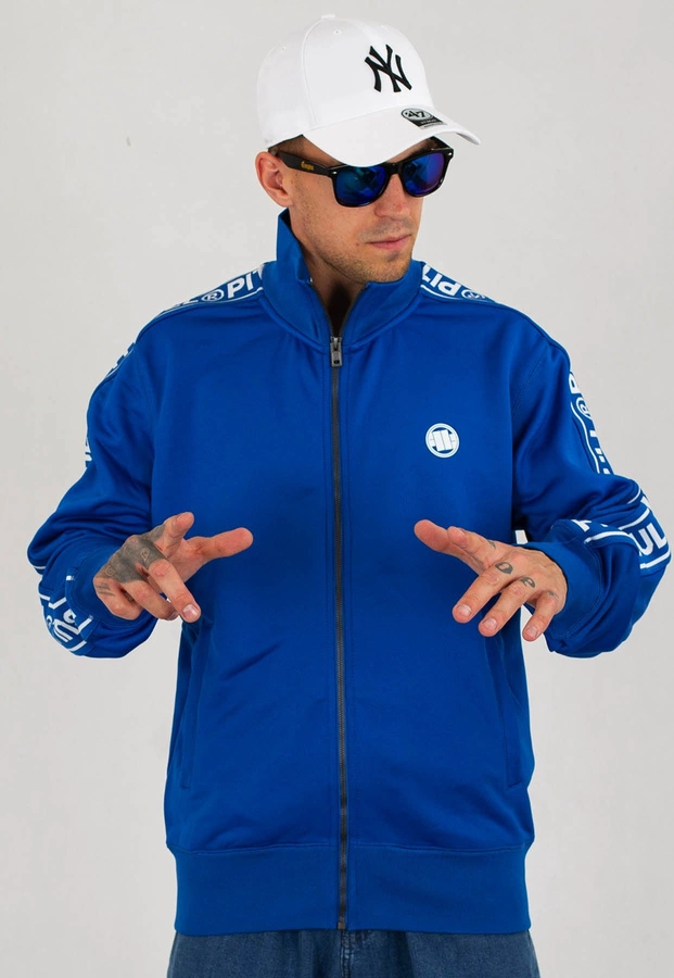 Bluza Pit Bull Bez Kaptura Zip Tape Logo niebieska