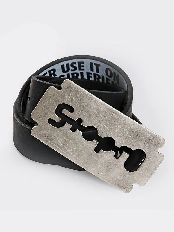 Pasek Stoprocent Razor czarno srebrny