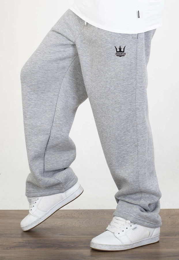 Dresy Jigga Wear Baggy Logo Drawcord jasno szare czarne
