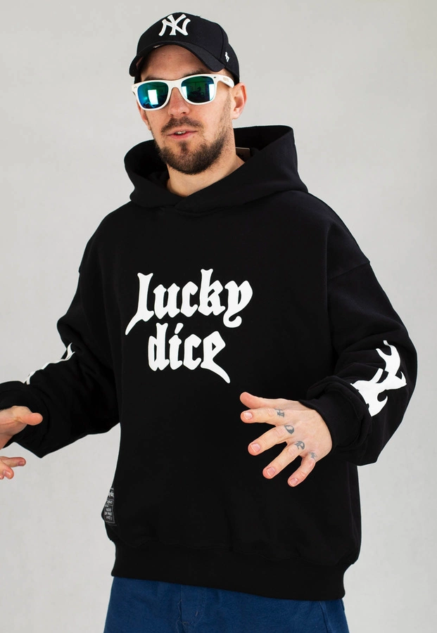 Bluza Lucky Dice Z Kapturem Gothic czarna