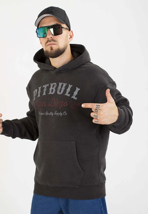 Bluza Pit Bull Z Kapturem Strenght & Respect washed dark graphite