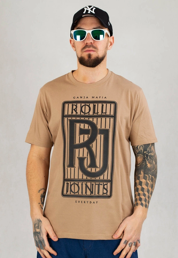 T-shirt Ganja Mafia RJ beżowy