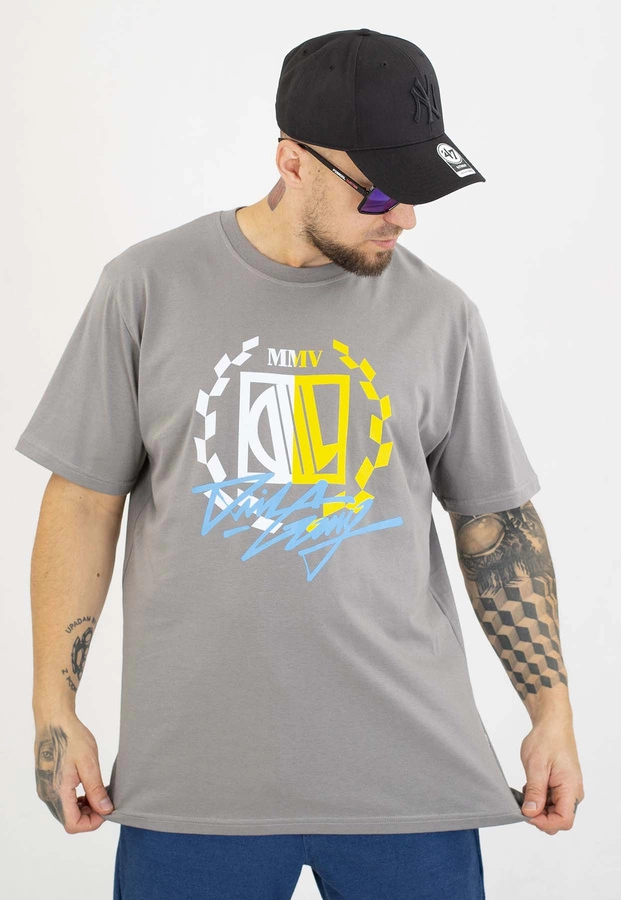 T-shirt Diil Laur Gang szaro żółty