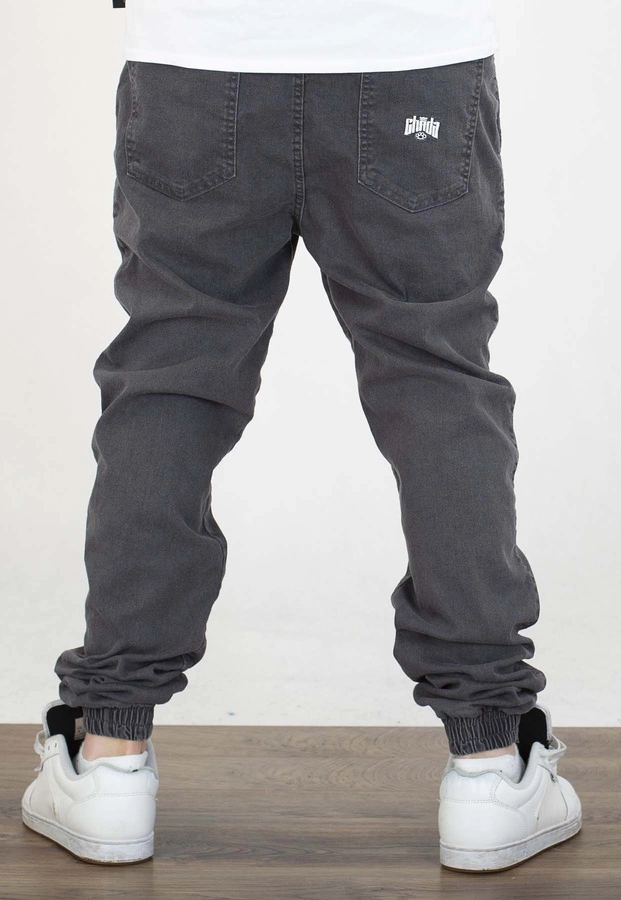 Spodnie Chada Jeans Joggery Kastet Logo szare
