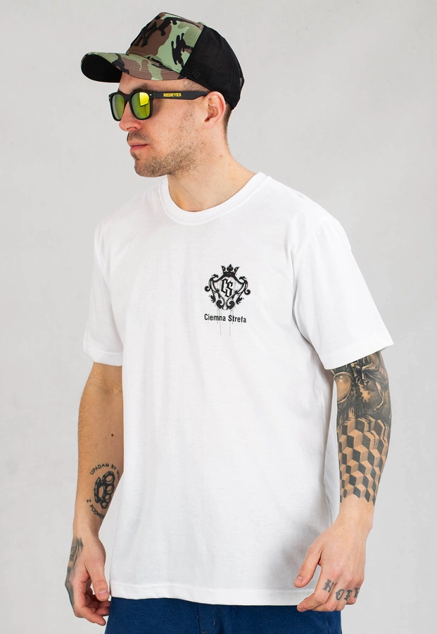 T-shirt Ciemna Strefa Przeciw Bezprawiu Tył biały