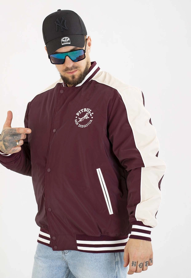 Kurtka Pit Bull Przejściowa Manolito Baseball burgundy
