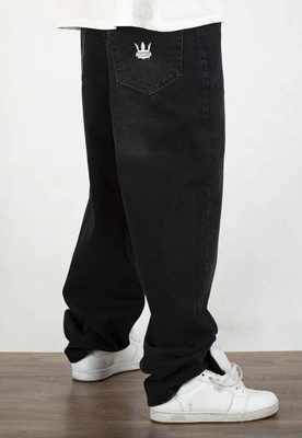 Spodnie Jigga Wear Baggy Jeans Crown czarne sprane