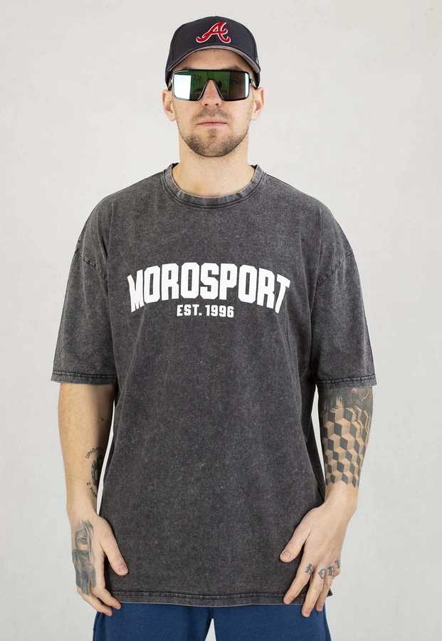 T-shirt Moro Sport College czarny sprany