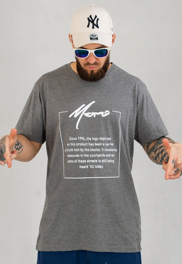 T-shirt Moro Sport Moro Nadruk ciemno szary