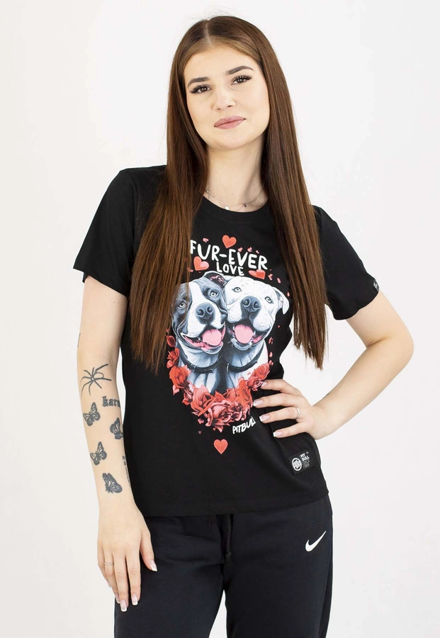 T-Shirt Pit Bull Fur Ever Love 190 black