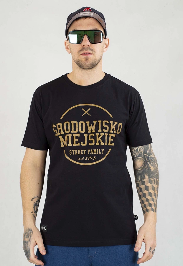 T-shirt Środowisko Miejskie Theme czarno złoty