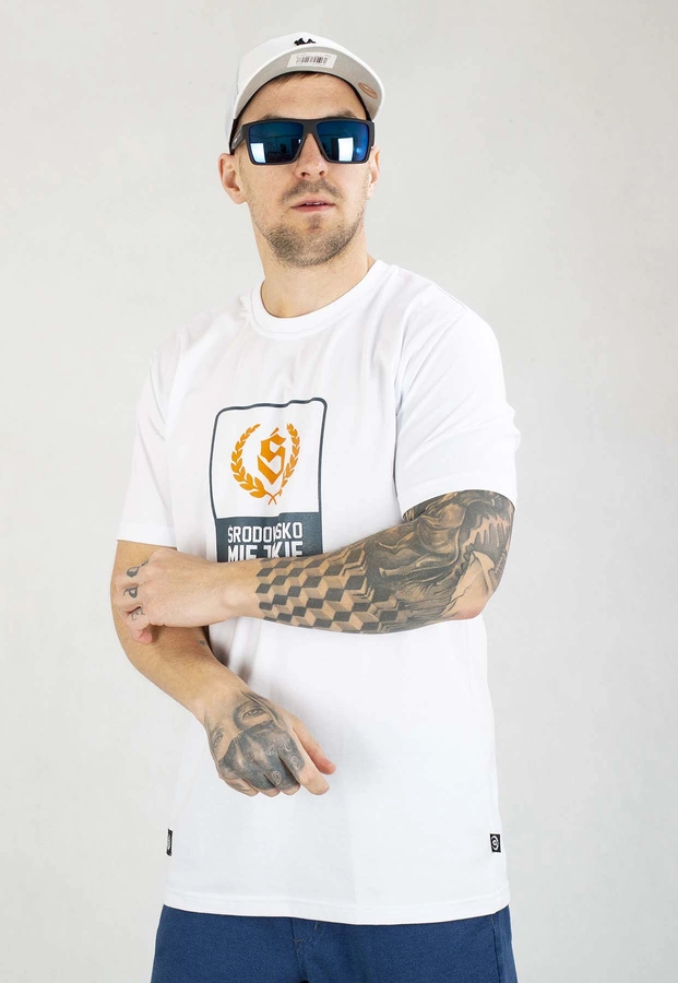 T-shirt Środowisko Miejskie Laur Orange biały