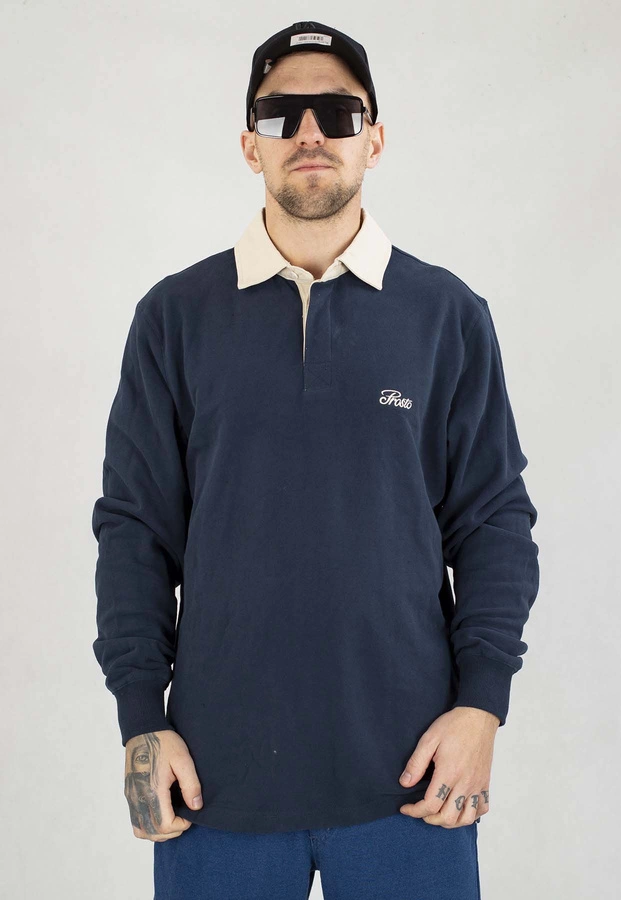 Longsleeve Polo Prosto Dimes granatowy