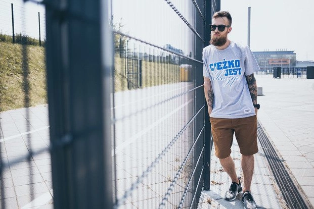T-shirt Diamante Wear Cięzko Jest Lekko Żyć szary