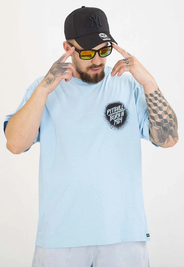 T-shirt Pit Bull Loose Fit Graffiti 210 light blue
