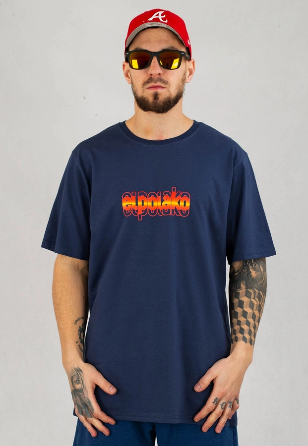 T-shirt El Polako Tripple granatowy