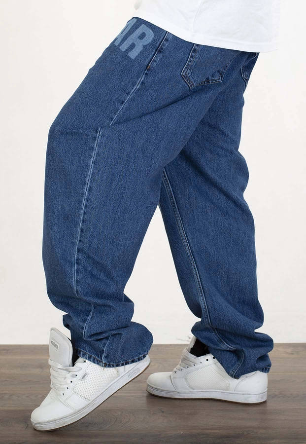 Spodnie Jigga Wear Baggy Jeans Front Laser Blue