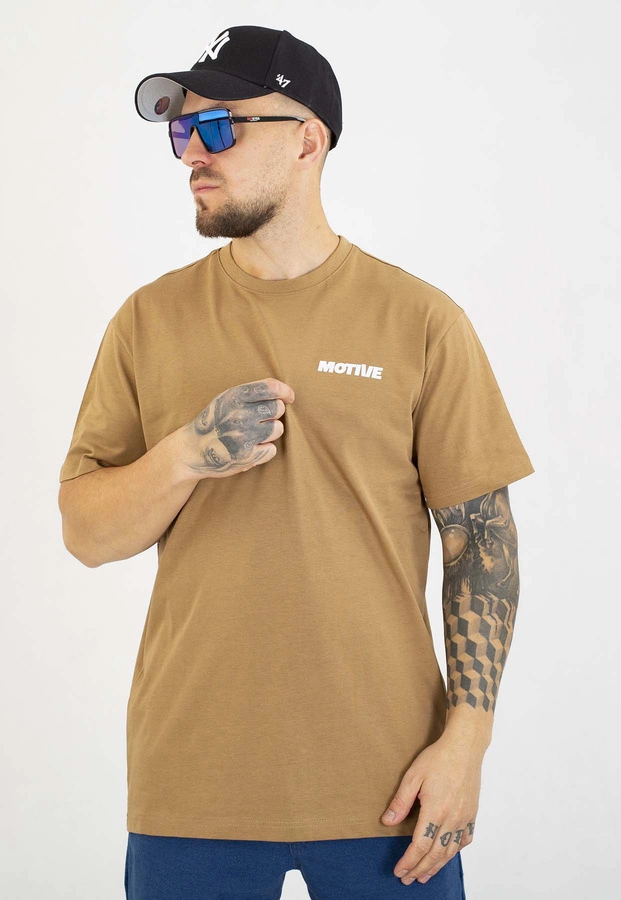 T-shirt Motive Yourself Back beżowy