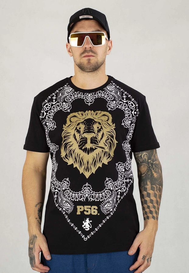 T-shirt Dudek P56 Lion Gold czarny