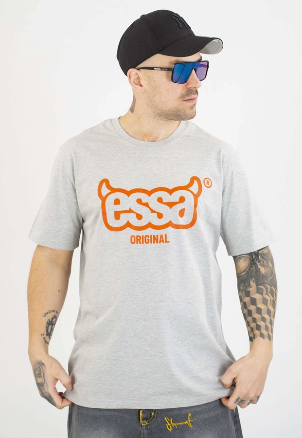 T-shirt Stoprocent Essa szaro pomarańczowy