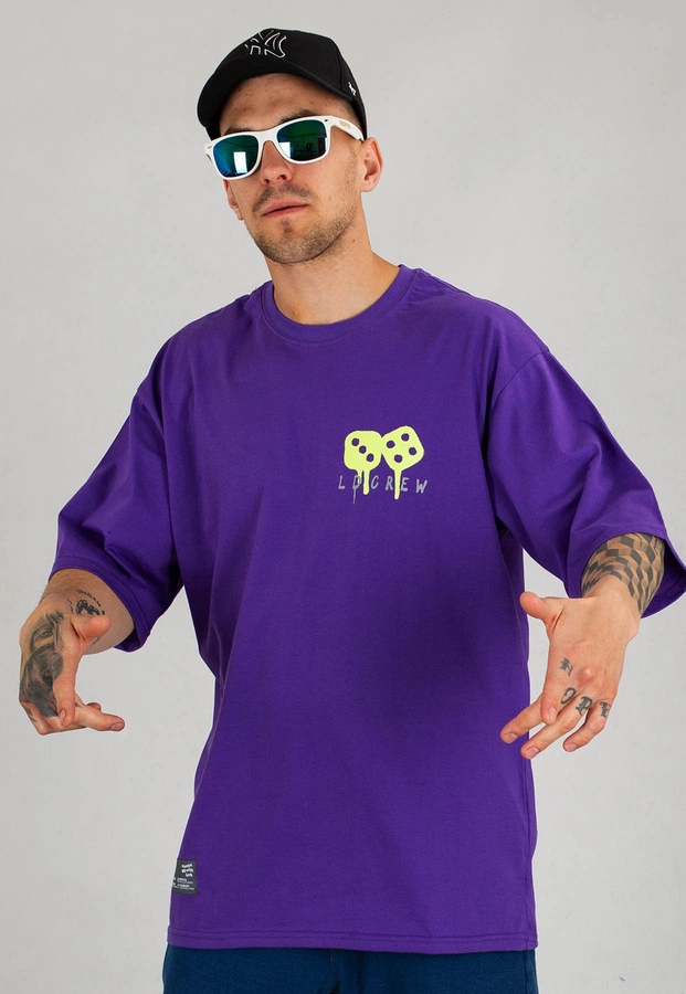 T-shirt Lucky Dice Spray Letters fioletowy
