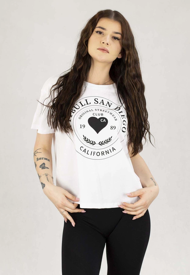 T-Shirt Pit Bull Oversize Heartie biały