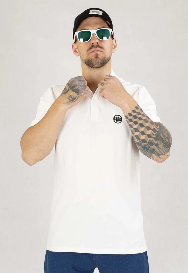 T-shirt Polo Pit Bull Jersey Slim Fit Small Logo biały