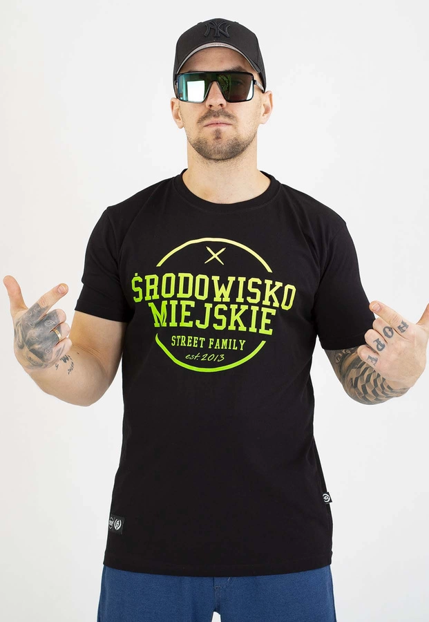 T-shirt Środowisko Miejskie Theme 2.0 czarno zielony 