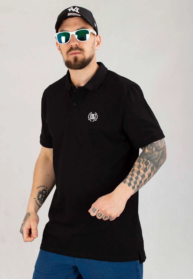 T-shirt Polo Diil Laur czarno biały