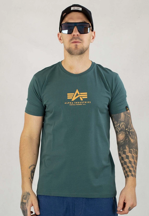 T-shirt Alpha Industries Basic T ML 118533 zielony