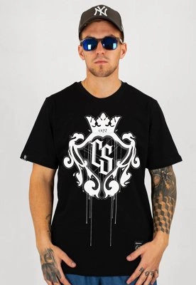 T-shirt Ciemna Strefa CS Duży Herb czarno biały