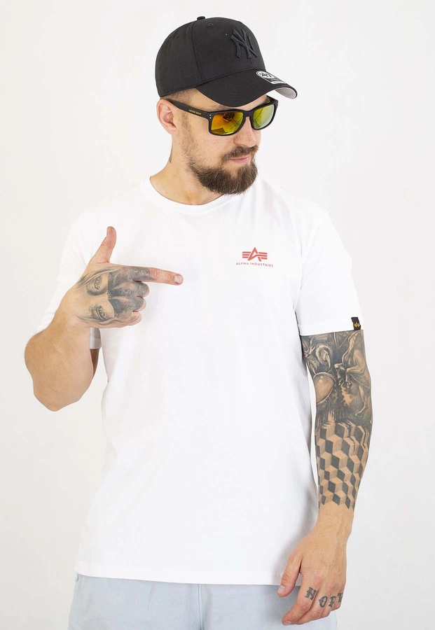 T-shirt Alpha Industries Back Print 128507 biało czerwony