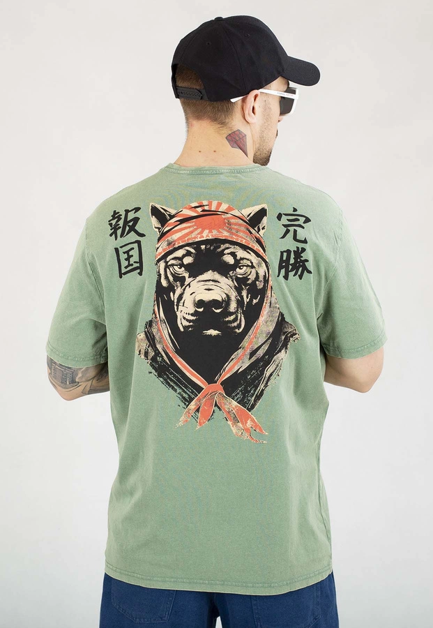 T-shirt Pit Bull Denim Washed 190 Bravery green