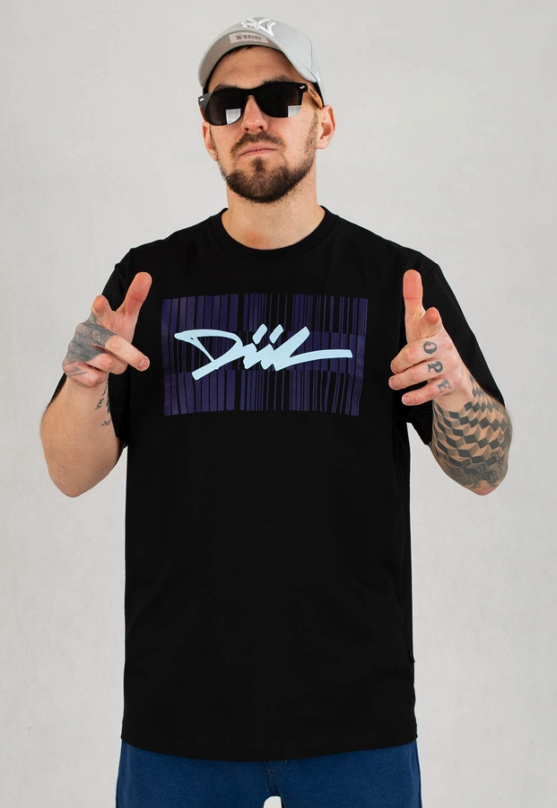 T-shirt Diil Line czarno niebieski