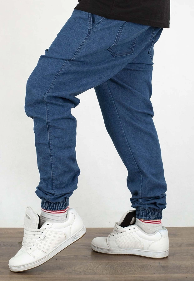 Spodnie Chada Jeans Joggery Kastet Logo niebieskie