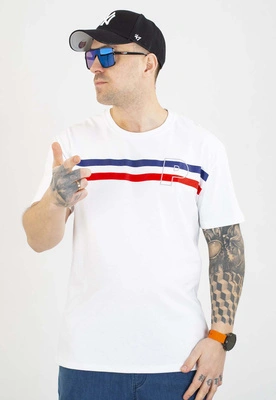 T-shirt Patriotic P Double Line biały