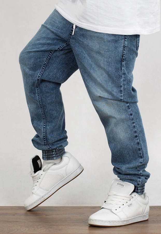 Spodnie SSG Jeansy Slim Skin jeans wycierane light blue