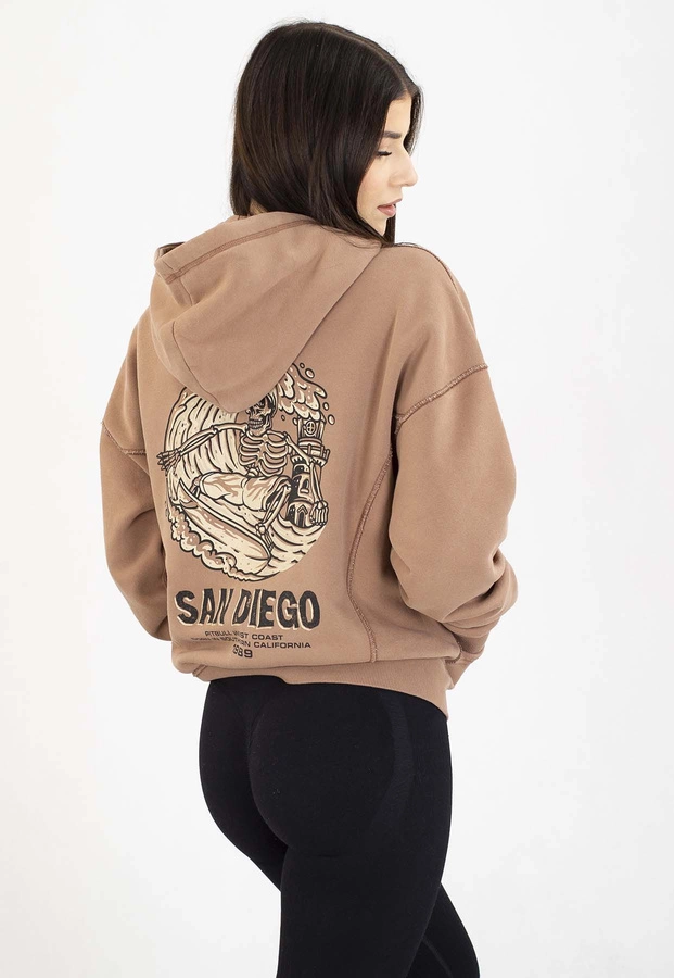 Bluza Pit Bull Z Kapturem ZIP Skull Surf chocolate mousse