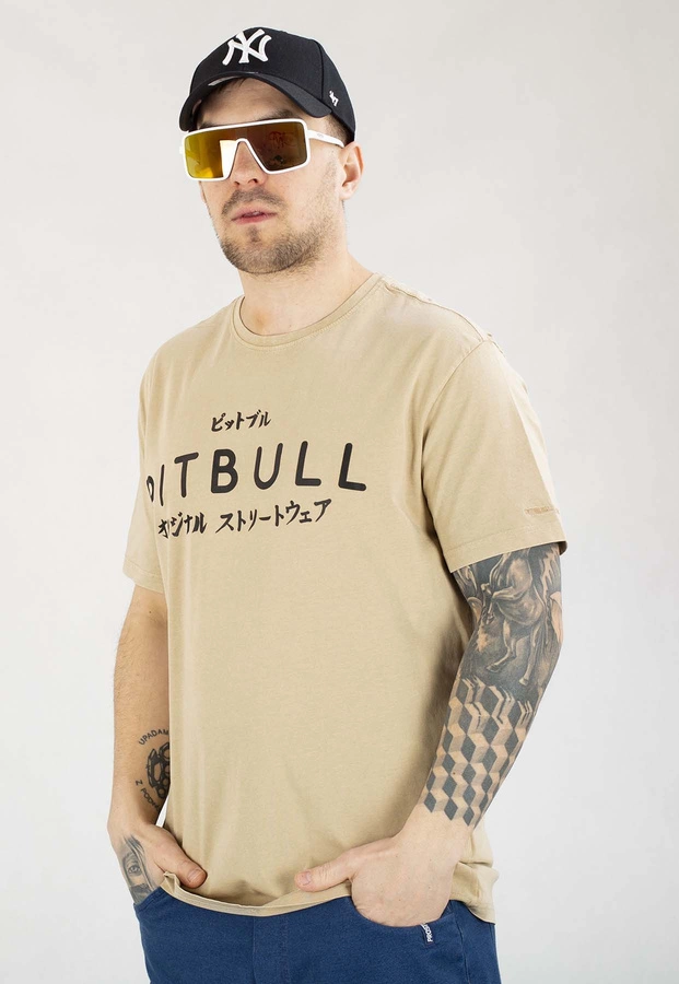 T-shirt Pit Bull Denim Washed 190 Bravery sand